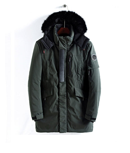 Doudoune Hiver Homme à Capuchon et Doublure Fourrure Chaude