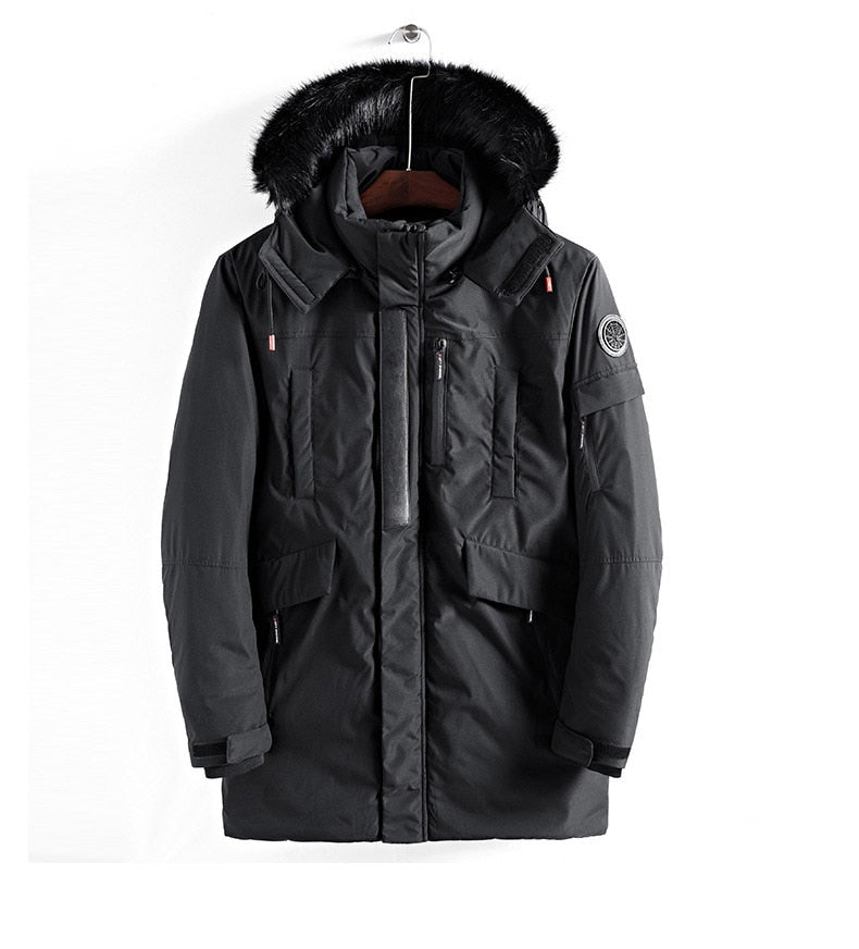 Doudoune Hiver Homme à Capuchon et Doublure Fourrure Chaude