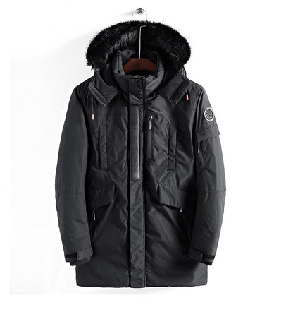 Doudoune Hiver Homme à Capuchon et Doublure Fourrure Chaude
