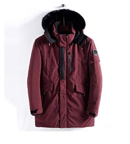 Doudoune Hiver Homme à Capuchon et Doublure Fourrure Chaude