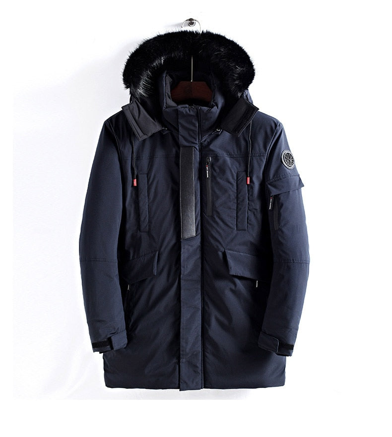 Doudoune Hiver Homme à Capuchon et Doublure Fourrure Chaude