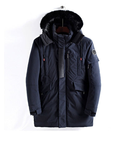 Doudoune Hiver Homme à Capuchon et Doublure Fourrure Chaude