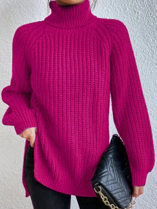Pull Femme Col Roulé Doux et Chaude Maille Élégante