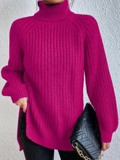 Pull Femme Col Roulé Doux et Chaude Maille Élégante