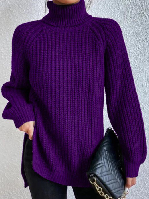 Pull Femme Col Roulé Doux et Chaude Maille Élégante