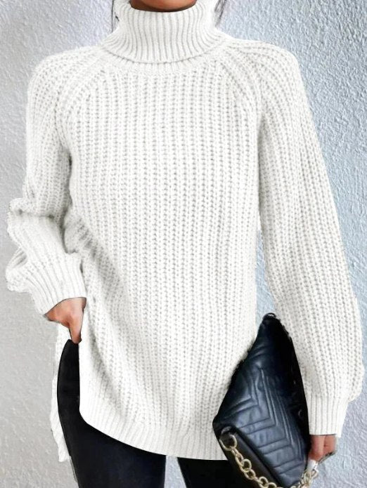 Pull Femme Col Roulé Doux et Chaude Maille Élégante