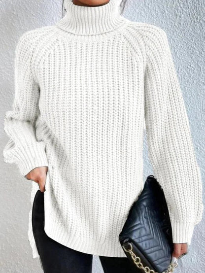 Pull Femme Col Roulé Doux et Chaude Maille Élégante