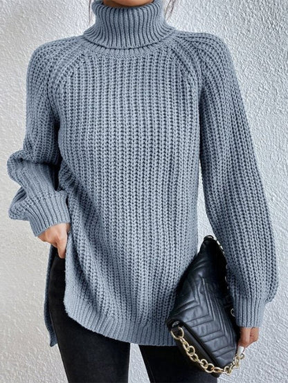 Pull Femme Col Roulé Doux et Chaude Maille Élégante