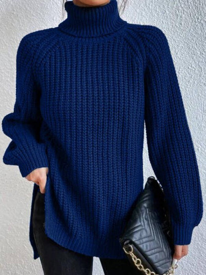 Pull Femme Col Roulé Doux et Chaude Maille Élégante