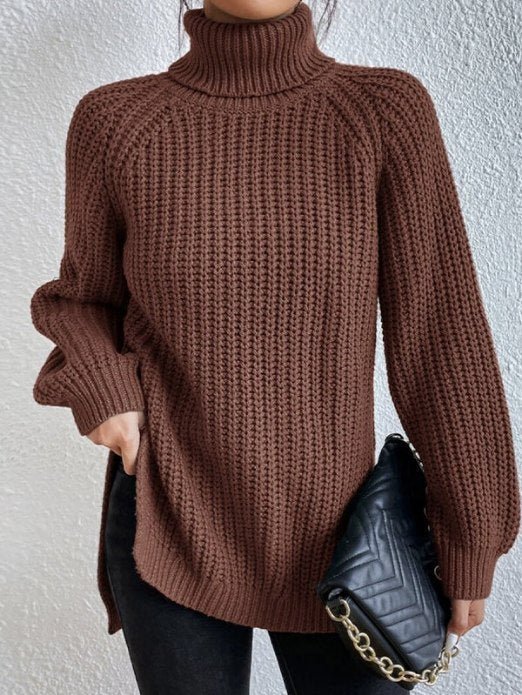 Pull Femme Col Roulé Doux et Chaude Maille Élégante