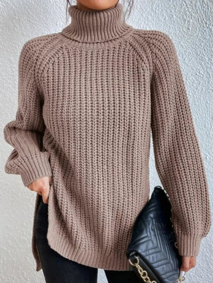 Pull Femme Col Roulé Doux et Chaude Maille Élégante