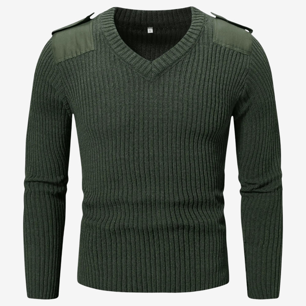 Pull en maille épais à manches longues avec détails brodés - luxestyle