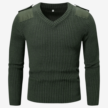 Pull en maille épais à manches longues avec détails brodés - luxestyle
