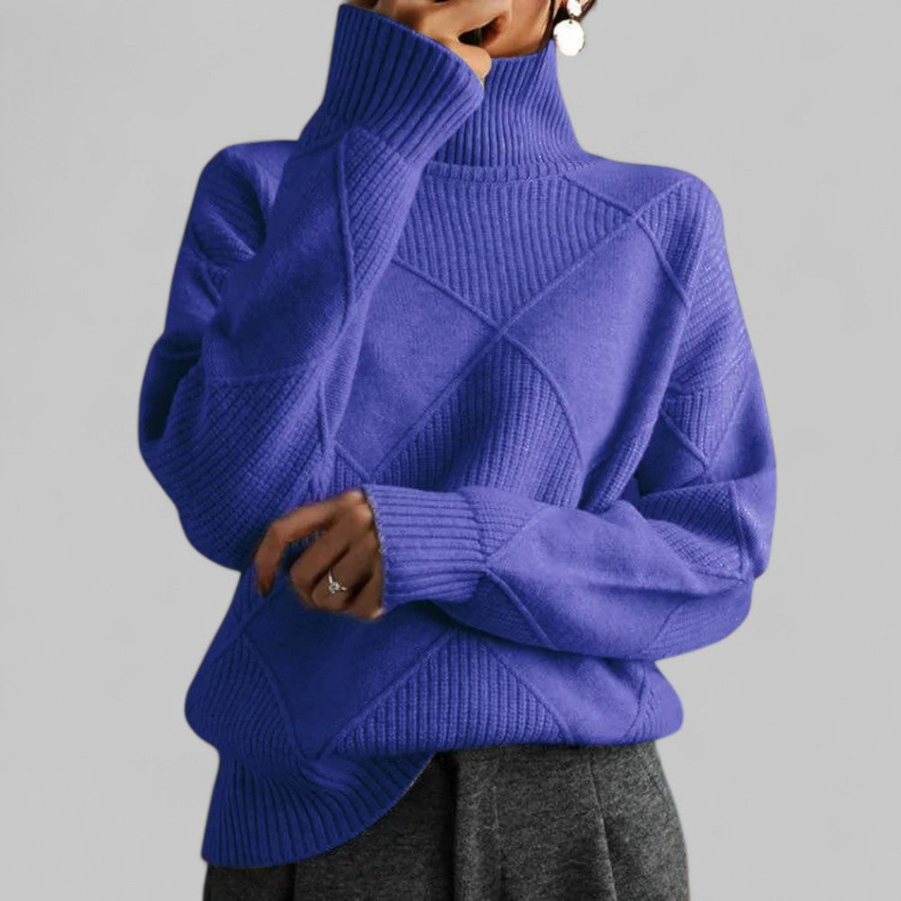Pull Femme Grande Taille Hiver avec Col Roulé