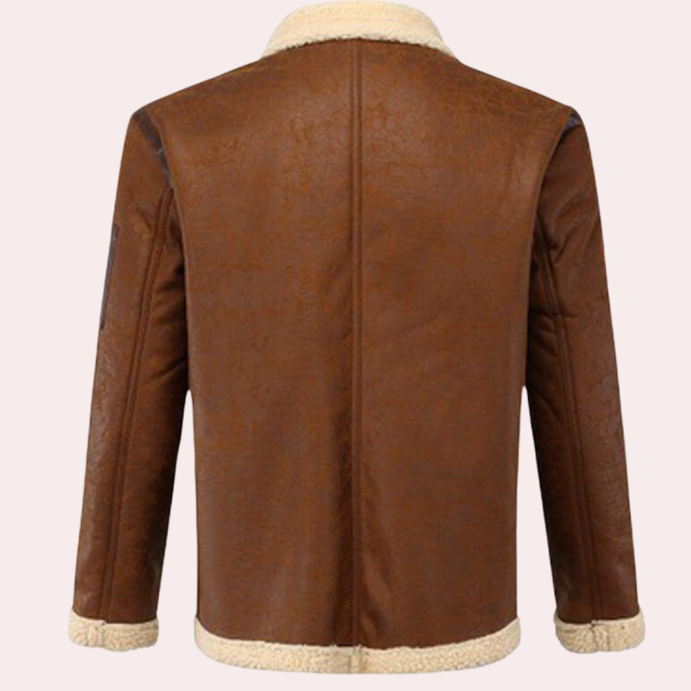 Veste de Motard Élégante Marron - vue 2