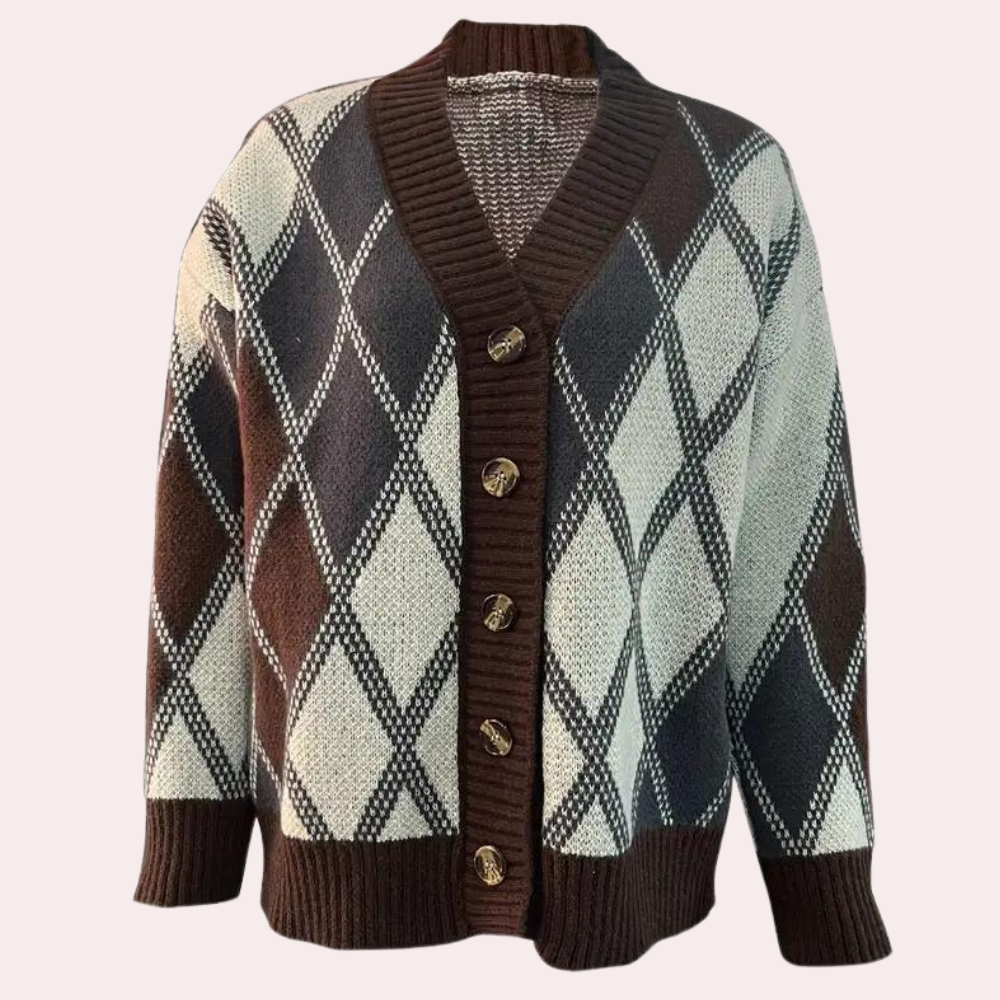 Cardigan Élégant Marron - vue 3