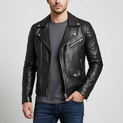 Blouson Cuir Hiver Homme Zippé Élégant - BerlinGlamour