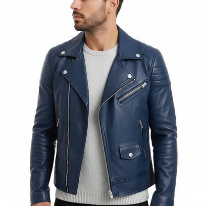 Blouson Cuir Hiver Homme Zippé Élégant