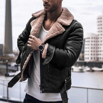 Blouson Cuir Homme Noir Élégant et Confortable