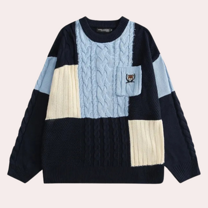 CURTIS - Pull Tricoté Chaud pour Hommes