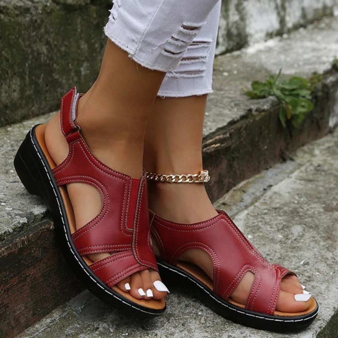 Sandales Femmes Confort Plates à Bout Ouvert