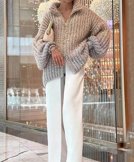 Gilet Femme Pailleté Glamour Élégant