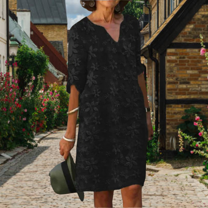 Robe Femme Fluide Col en V Motif Floral