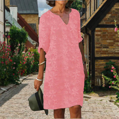 Robe Été Décontractée - Robe Col V pour Femme
