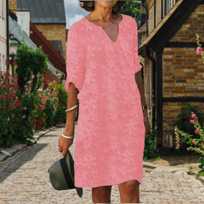 Robe Femme Fluide Col en V Motif Floral