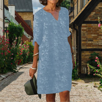 Robe Femme Fluide Col en V Motif Floral
