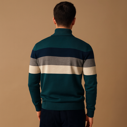 Pull Homme Rayé Col V - PanierRoyale