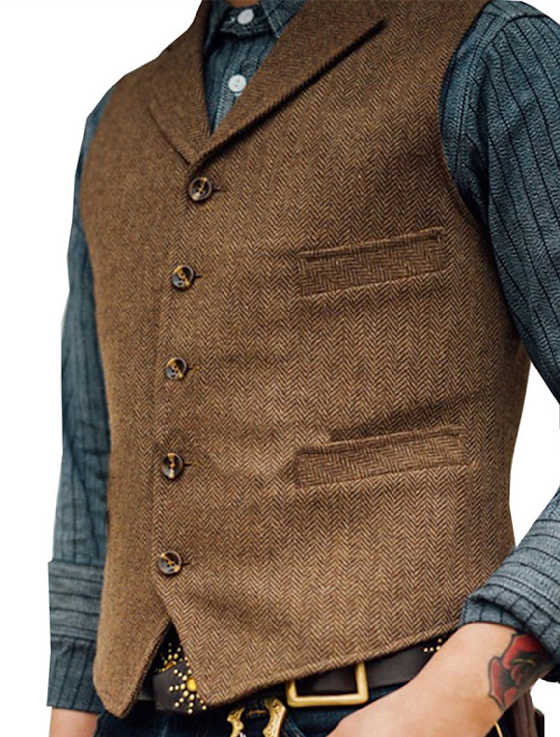 Gilet Homme Sans Manches à Boutons - PanierRoyale
