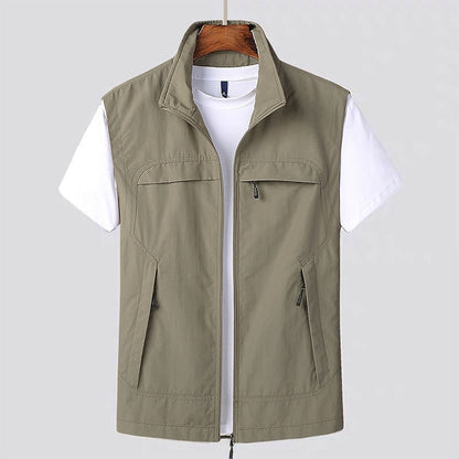 Gilet Homme Noir Sportif avec Poches Zippées