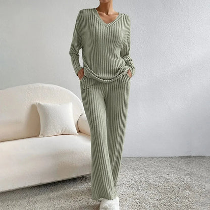 Pyjama Femme Hiver Chaud Manches Longues Col Rond