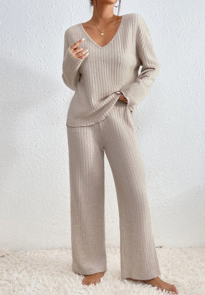 Pyjama Femme Hiver Chaud Manches Longues Col Rond