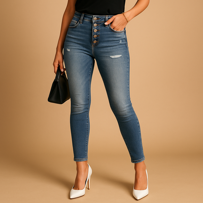 Jean Slim Déchiré Fashion Élégant