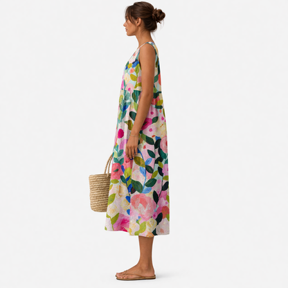 Robe midi Femme Coton Viscose Sans Manches