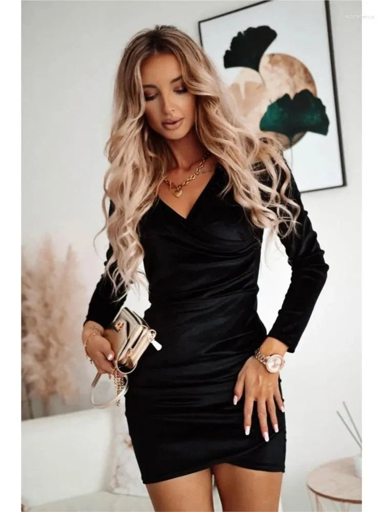 Robe Soirée Élégante pour Femme avec Col V