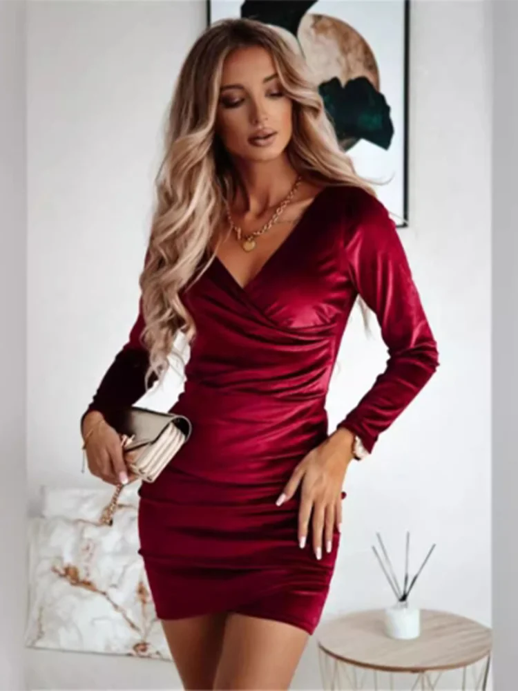 Robe Soirée Élégante pour Femme avec Col V