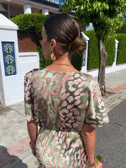 ÉléganceFemme™ – Robe Longue Femme Décolleté en V Confort & Élégance-4