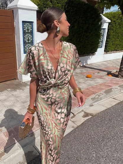 ÉléganceFemme™ – Robe Longue Femme Décolleté en V Confort & Élégance-2