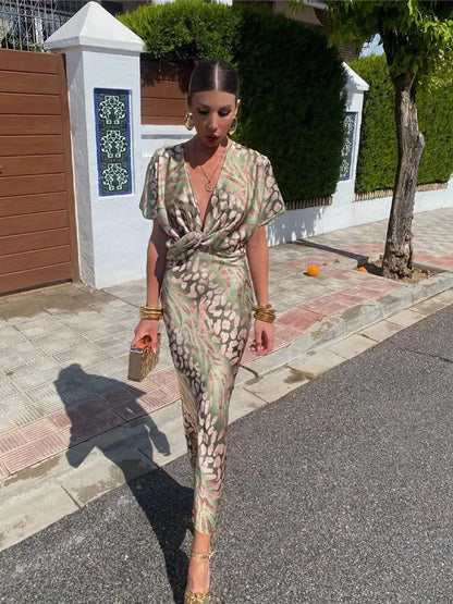 ÉléganceFemme™ – Robe Longue Femme Décolleté en V Confort & Élégance-3