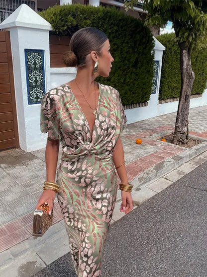 ÉléganceFemme™ – Robe Longue Femme Décolleté en V Confort & Élégance-5