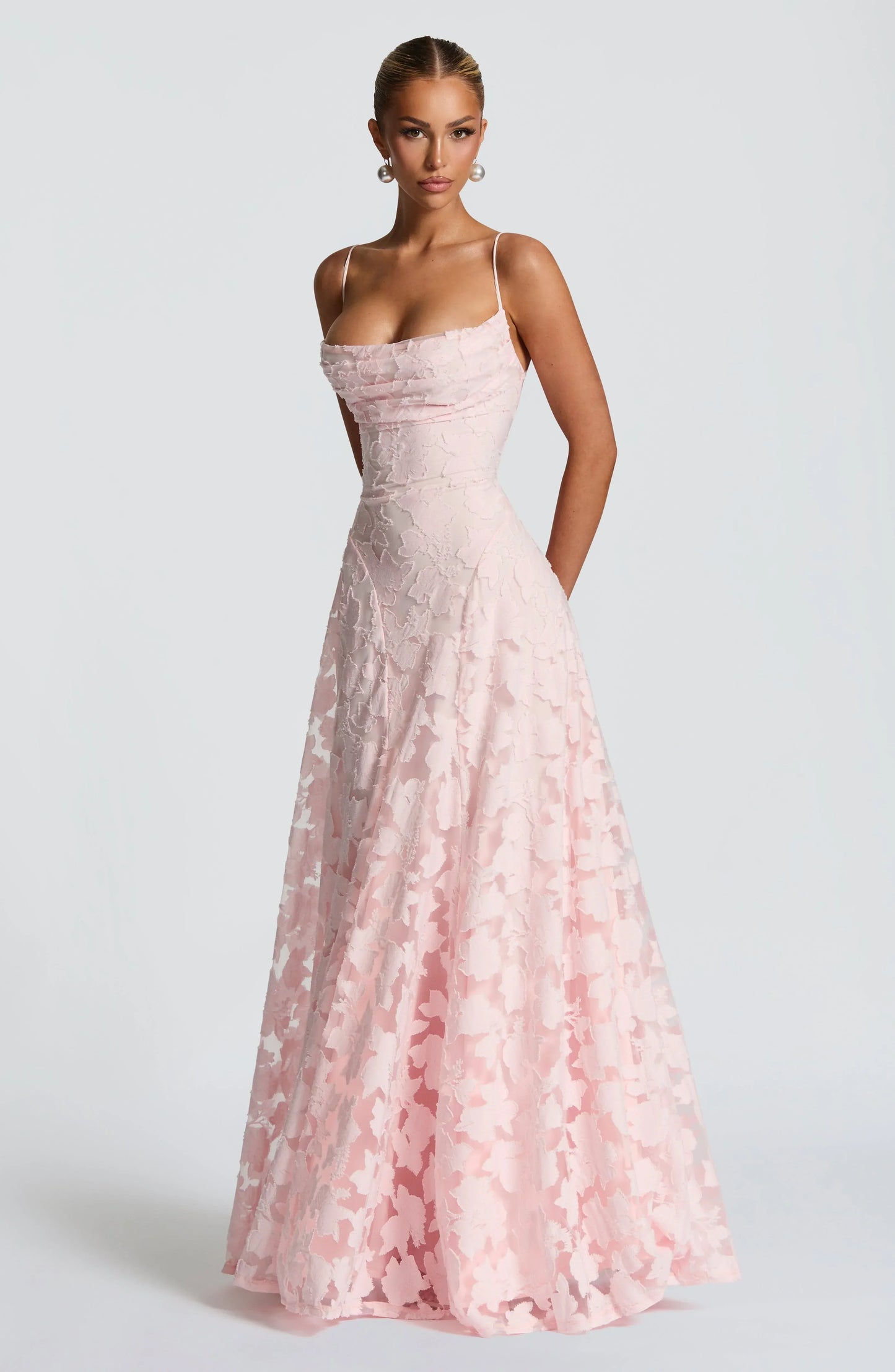 Robe longue Femme Mousseline Fines Bretelles Imprimé Floral