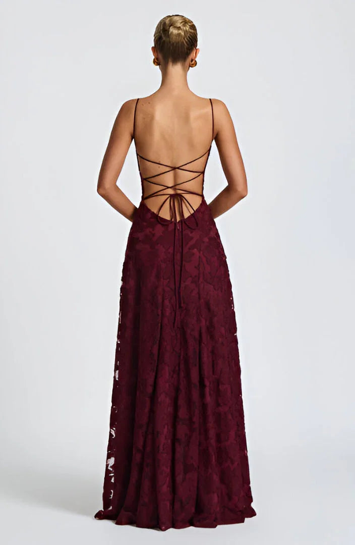 Robe longue Femme Mousseline Fines Bretelles Imprimé Floral