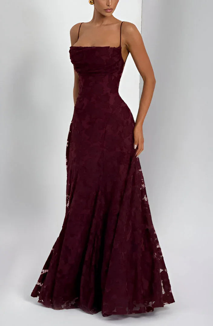 Robe longue Femme Mousseline Fines Bretelles Imprimé Floral