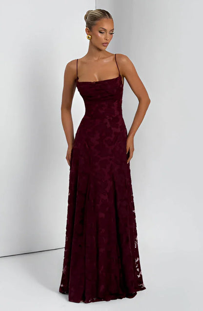 Robe longue Femme Mousseline Fines Bretelles Imprimé Floral