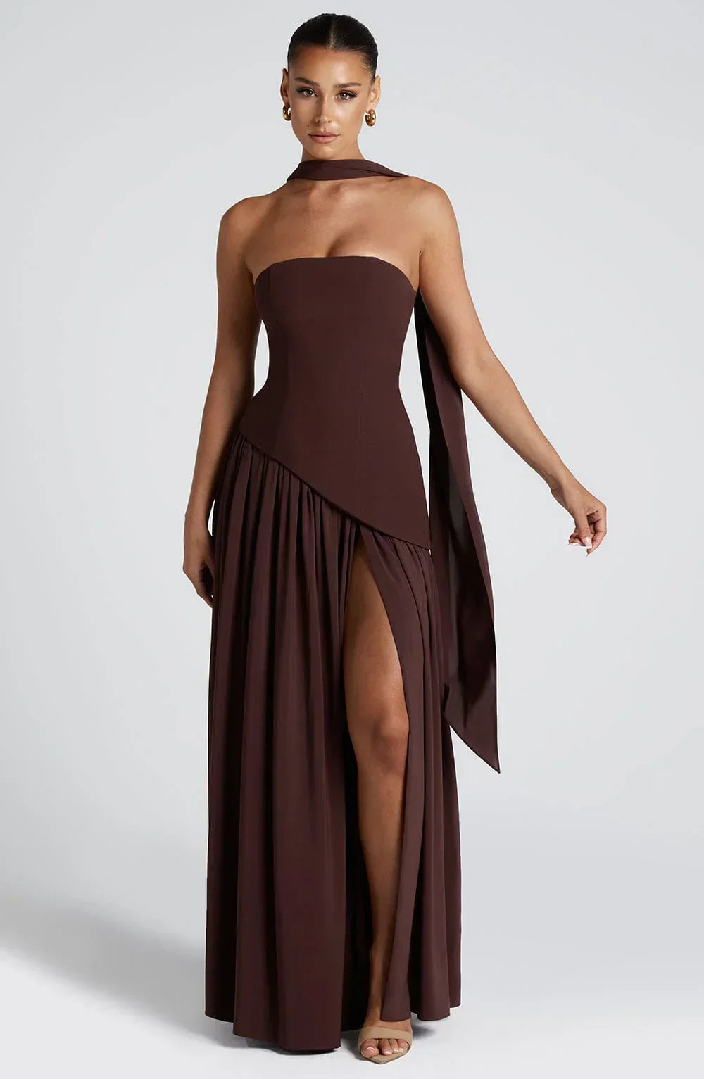 Robe Longue Femme Bustier Corset Fente Haute - PanierRoyale