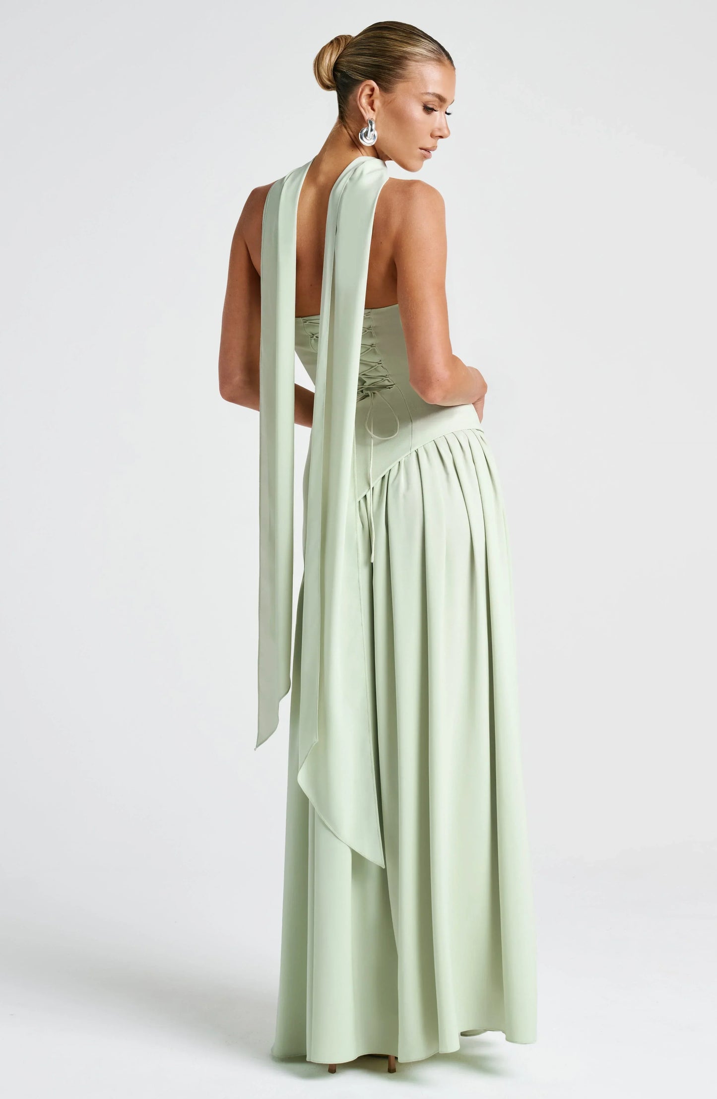 Robe Longue Femme Bustier Corset Fente Haute