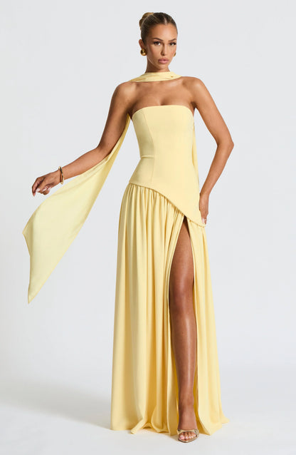 Robe Longue Femme Bustier Corset Fente Haute